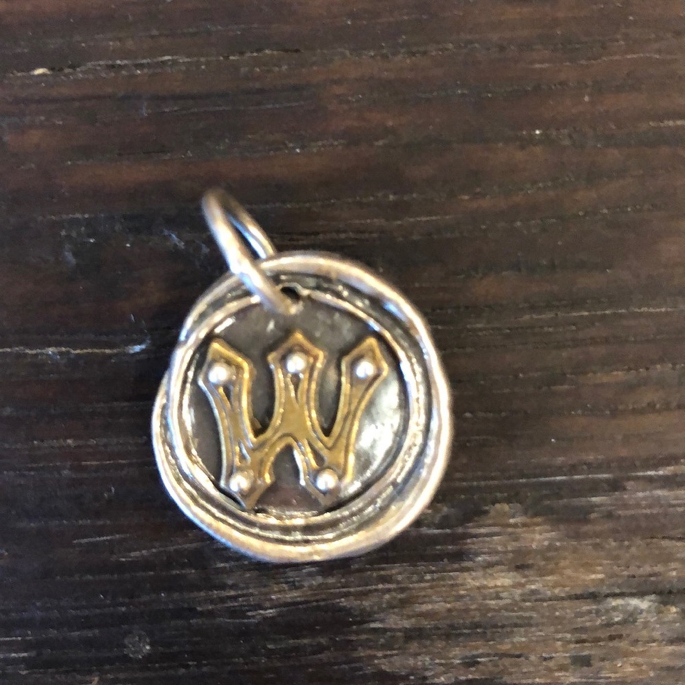 Letter “W” Rivet Insignia Charm Waxing Poetic